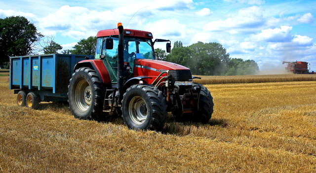 Tractor in field